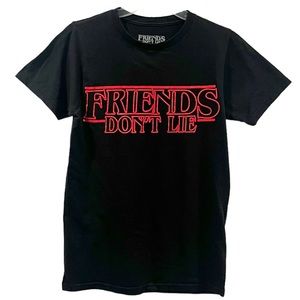 Stranger Things Friends Don’t Lie T Shirt Size Small Black Tee